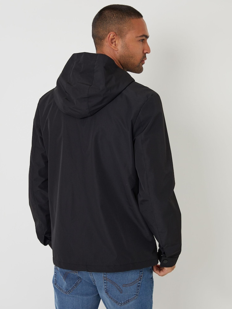 Threadbare Black Microfleece Lined Hooded Jacket - Image 2 of 4 Threadbare Black Microfleece Lined Hooded Jacket - Image 2 of 4