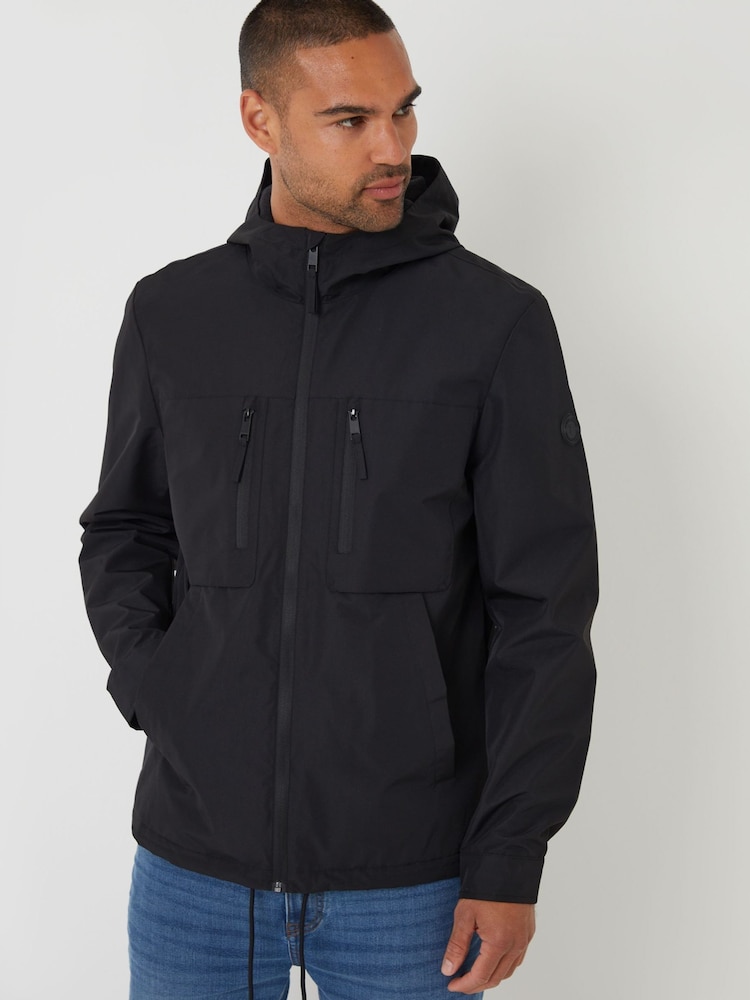 Threadbare Black Microfleece Lined Hooded Jacket - Image 4 of 4