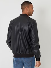 Threadbare Black Faux Leather Biker Jacket - Image 2 of 4