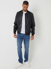 Threadbare Black Faux Leather Biker Jacket - Image 3 of 4
