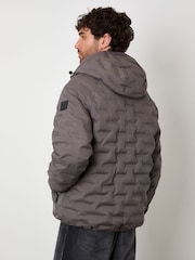 Threadbare Grey Hooded Quilted Jacket - Image 2 of 4