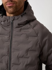 Threadbare Grey Hooded Quilted Jacket - Image 4 of 4