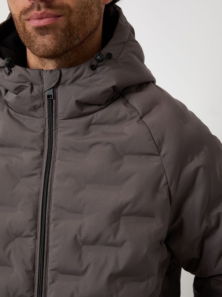 Threadbare Grey Hooded Quilted Jacket - Image 4 of 4
