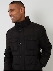 Threadbare Black Padded Funnel Neck Jacket - Image 4 of 4
