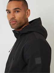 Threadbare Black Showerproof Hooded Microfleece Lined Jacket - Image 4 of 4