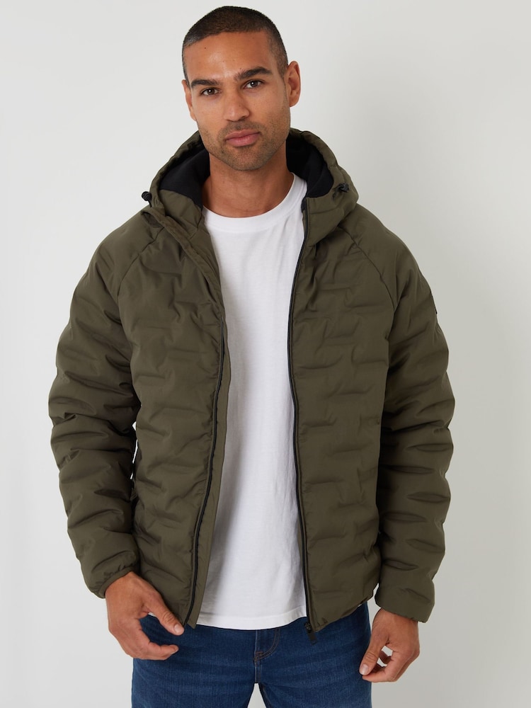 Threadbare Green Hooded Quilted Jacket - Image 1 of 4