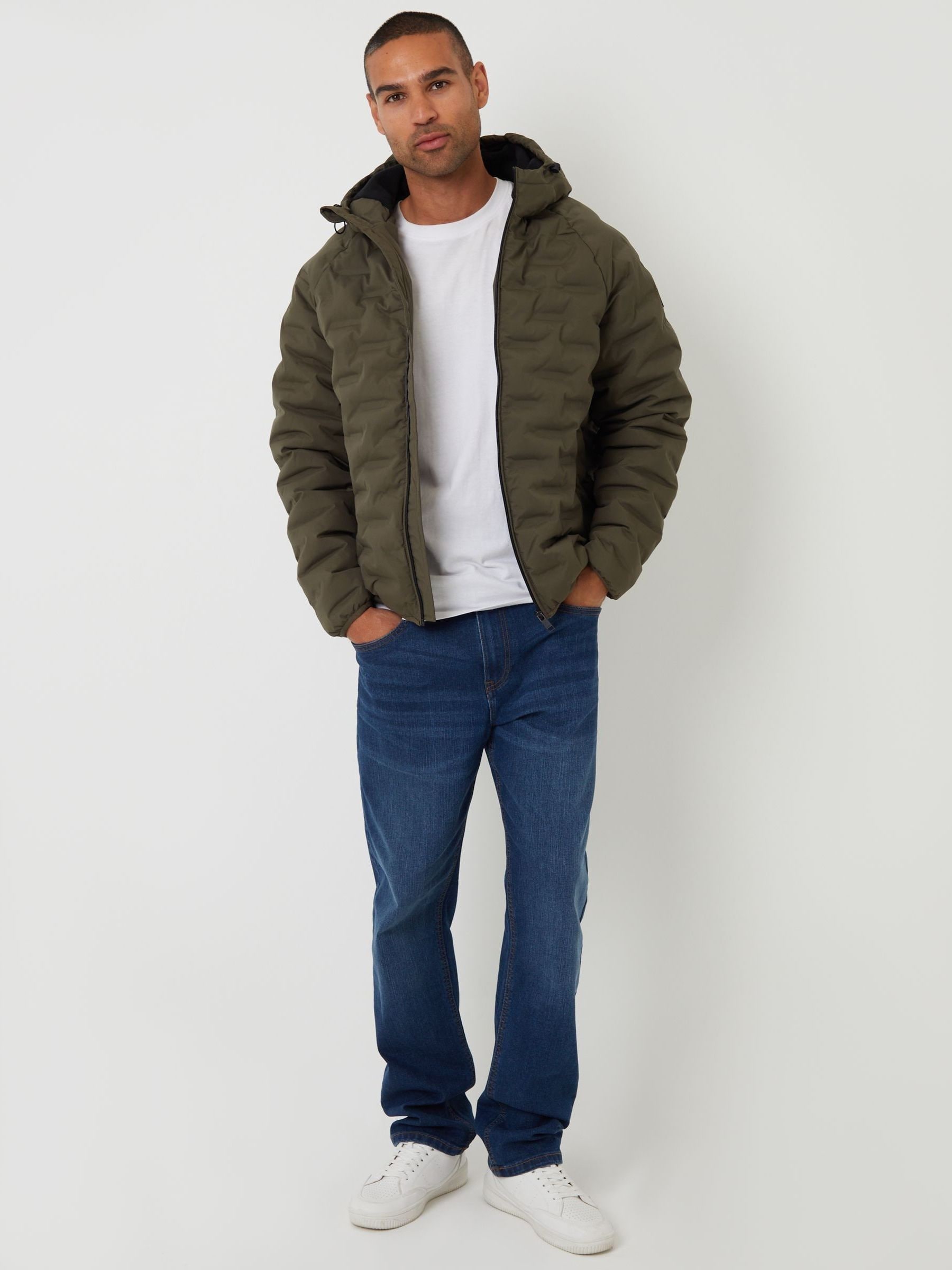 Buy Threadbare Khaki Hooded Quilted Jacket from the Next UK online