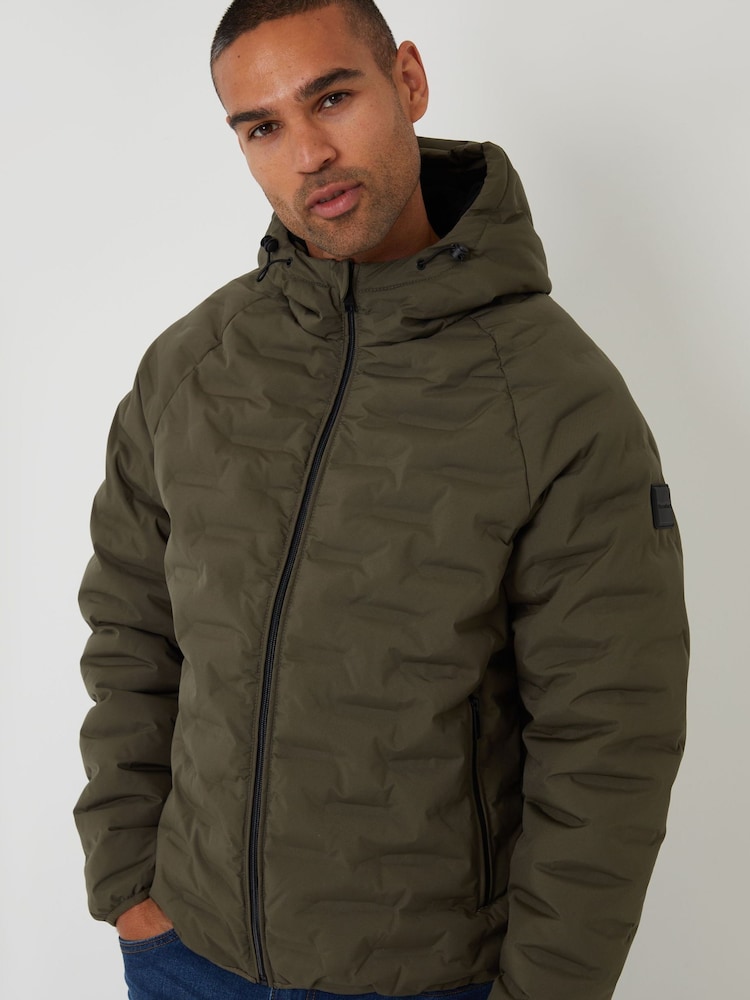 Threadbare Green Hooded Quilted Jacket - Image 4 of 4