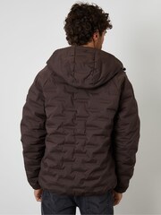 Threadbare Brown Hooded Quilted Jacket - Image 4 of 4
