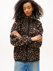 Tommy Jeans Black Badge Teddy Oversized Zip-Through Sweatshirt - Image 1 of 5