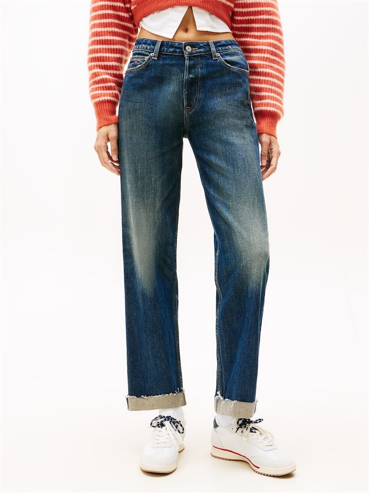 Tommy Jeans Blue Mid Rise Slim Straight Jeans - Image 1 of 5 Tommy Jeans Blue Mid Rise Slim Straight Jeans - Image 1 of 5