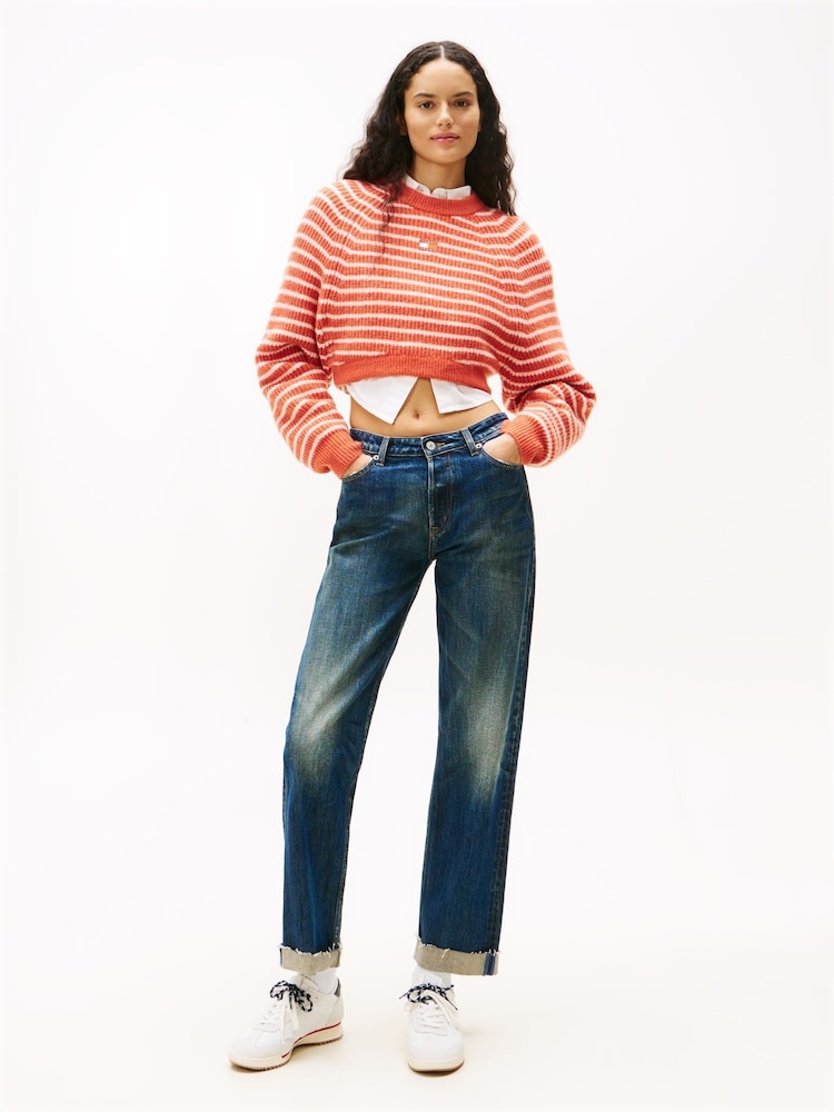 Tommy Jeans Blue Mid Rise Slim Straight Jeans - Image 2 of 5