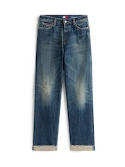 Tommy Jeans Blue Mid Rise Slim Straight Jeans - Image 5 of 5