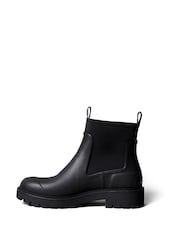 Calvin Klein Black Heeled Flexible Lug Sole Rain Boots - Image 2 of 6