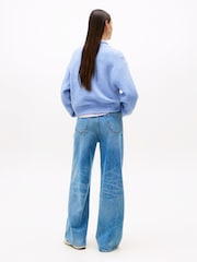 Tommy Jeans Blue Flag Relaxed Mélange Jumper - Image 2 of 5