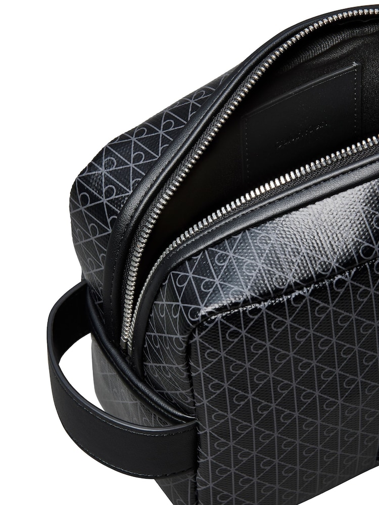 Calvin Klein Allover Monogram Logo Zip Dopp Kit Wash Bag - Imagen 4 de 4