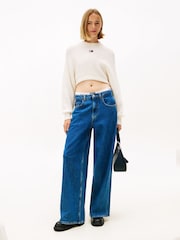 Tommy Jeans White Badge Boxy Jumper With Wool - Image 3 of 5