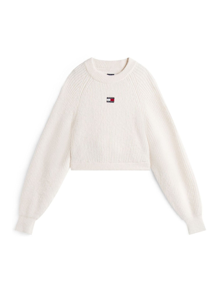 Tommy Jeans White Badge Boxy Jumper With Wool - Image 5 of 5 Tommy Jeans White Badge Boxy Jumper With Wool - Image 5 of 5