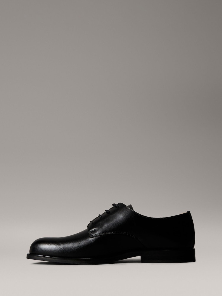Calvin Klein Black Leather Cushioned Derby Lace-Up Shoes - Image 2 of 6