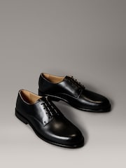 Calvin Klein Black Leather Cushioned Derby Lace-Up Shoes - Image 3 of 6