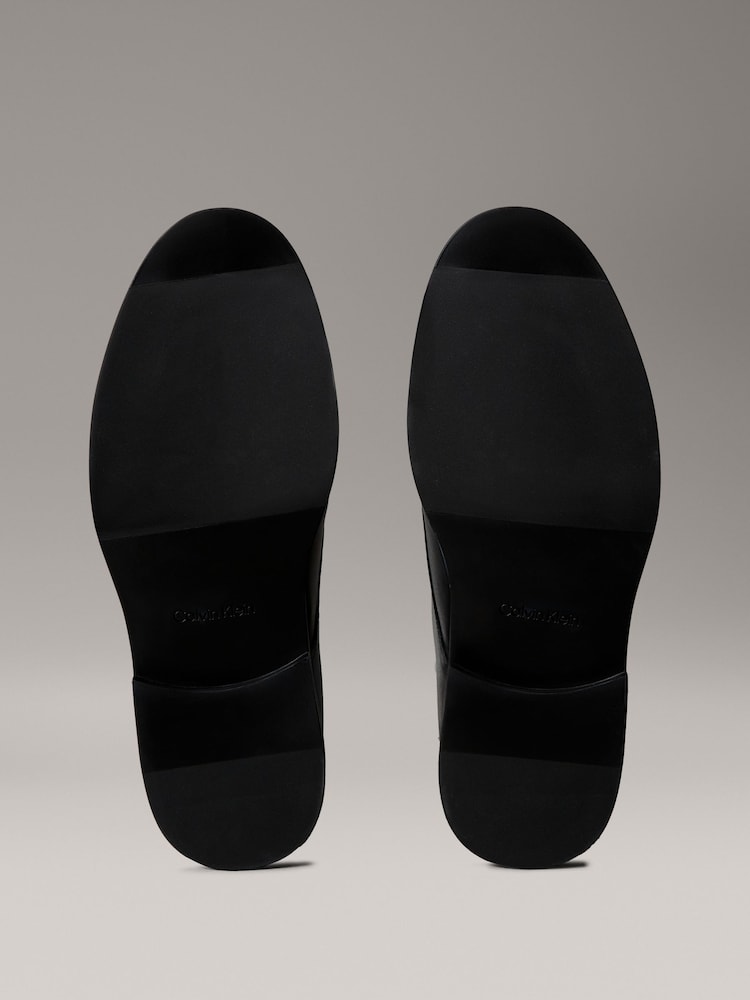 Calvin Klein Black Leather Cushioned Derby Lace-Up Shoes - Image 6 of 6