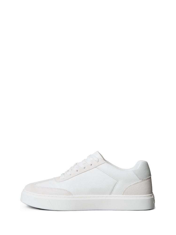 Calvin Klein White Cream Tumbled Leather Flexible Sole Trainers - Image 2 of 6 Calvin Klein White Cream Tumbled Leather Flexible Sole Trainers - Image 2 of 6