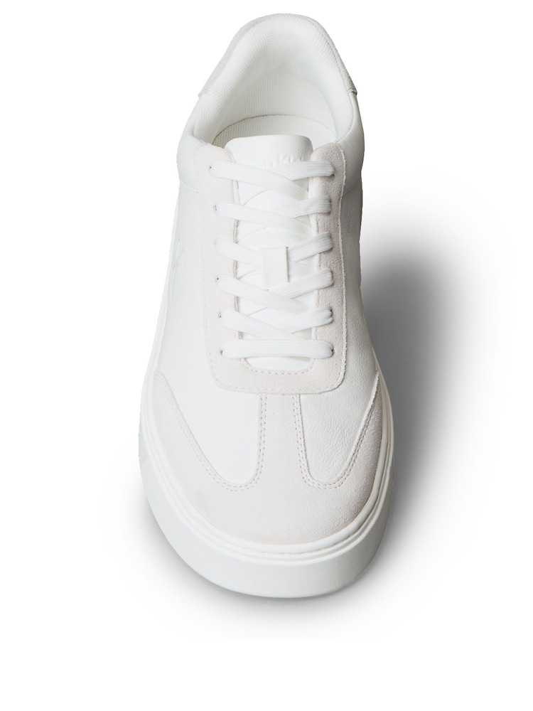 Calvin Klein White Cream Tumbled Leather Flexible Sole Trainers - Image 6 of 6 Calvin Klein White Cream Tumbled Leather Flexible Sole Trainers - Image 6 of 6