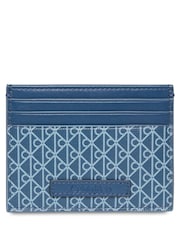 Calvin Klein Blue Allover Monogram Logo Card Holder - Image 4 of 4