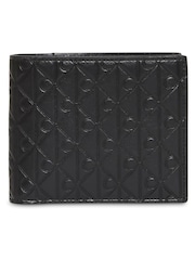 Calvin Klein Black Embossed Allover Monogram Bifold Wallet with Coin Pouch - Image 1 of 1