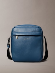 Calvin Klein Blue Micro Pebble Reporter Bag - Image 1 of 5