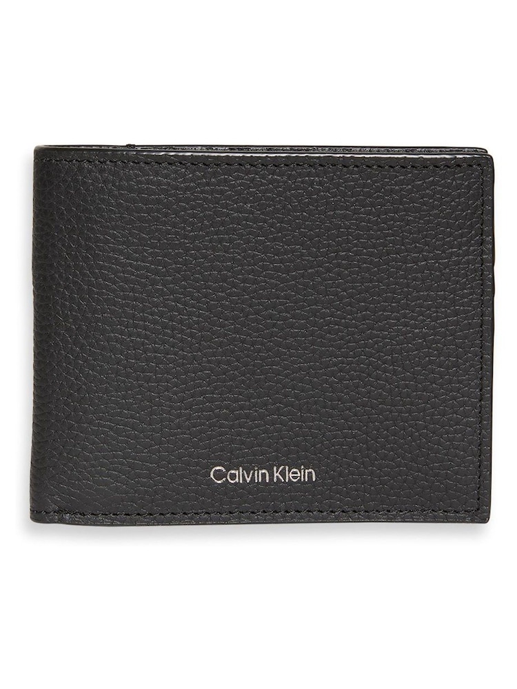 Calvin Klein Black Foil Embossed Logo Bifold Wallet - Image 3 of 3 Calvin Klein Black Foil Embossed Logo Bifold Wallet - Image 3 of 3