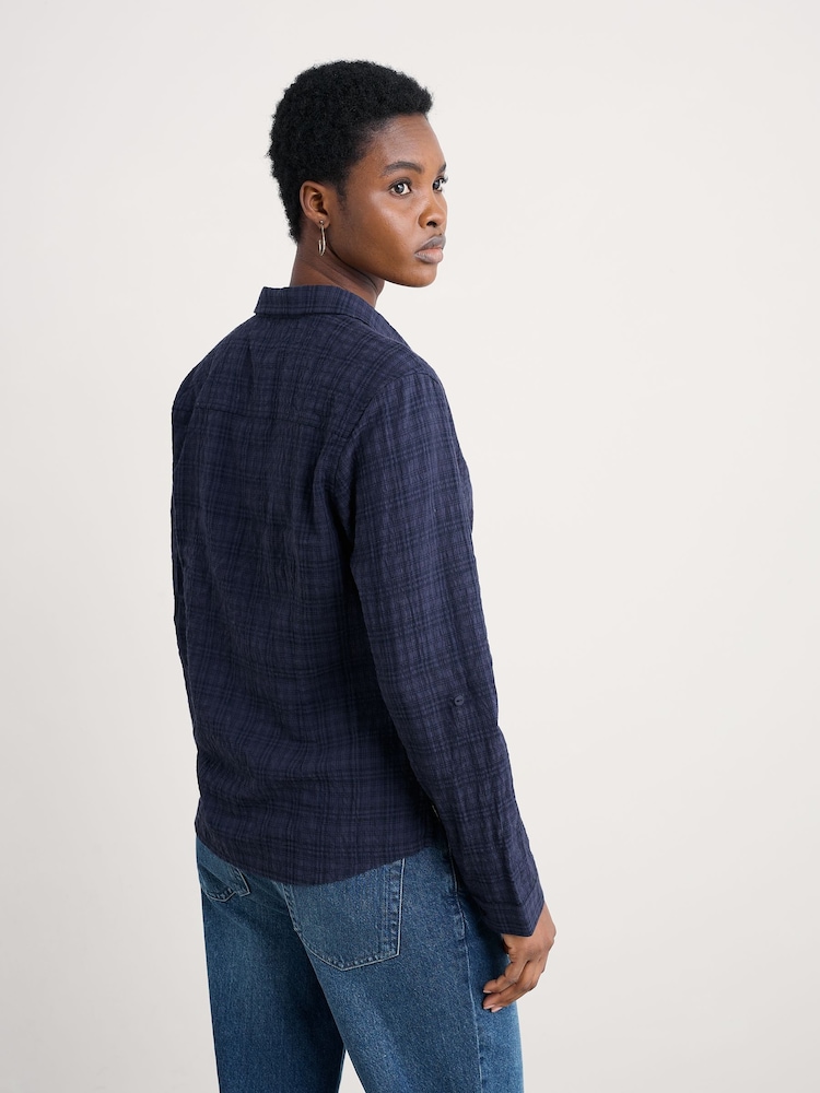 Seasalt Cornwall Blue Isla Cotton Shirt - Image 2 of 5