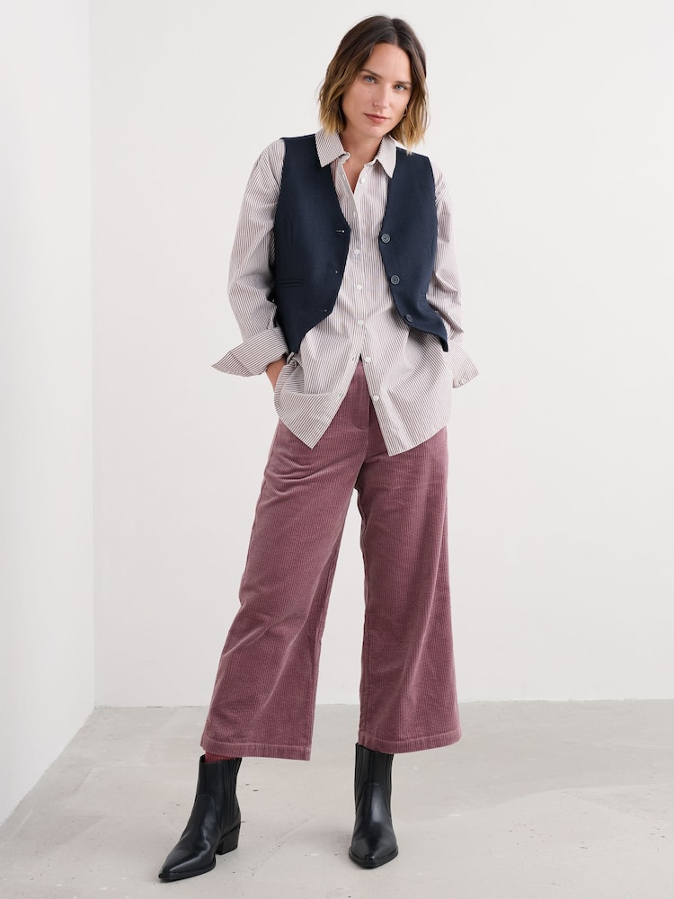 Seasalt Cornwall Blue Lowena V-Neck Wool-Blend Waistcoat - Image 1 of 4