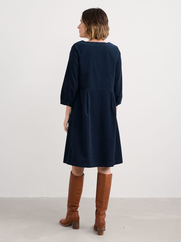 Seasalt Cornwall Blue Herb Garden Cotton Cord Dress - Image 2 of 5