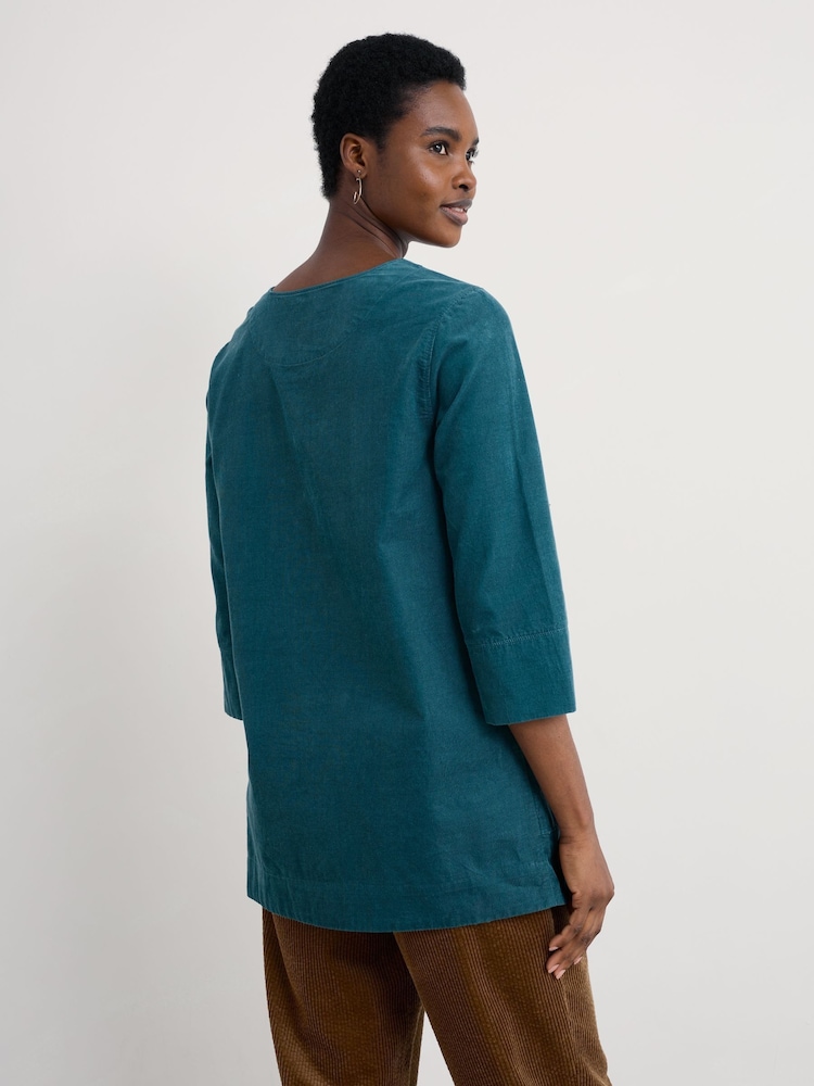 Seasalt Cornwall Blue Beachscape Cotton Tunic - Image 2 of 5