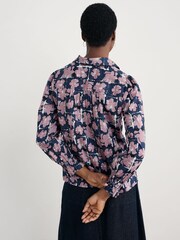 Seasalt Cornwall Blue Ysella V-Neck Collared Top - Image 2 of 5