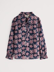 Seasalt Cornwall Blue Ysella V-Neck Collared Top - Image 4 of 5