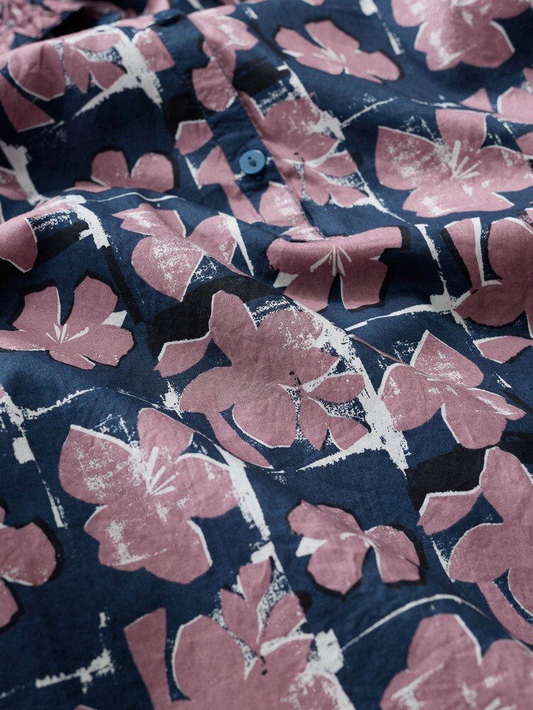 Seasalt Cornwall Blue Ysella V-Neck Collared Top - Image 5 of 5