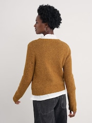 Seasalt Cornwall Orange Dawson Pick Cardigan Made With Merino - Image 2 of 5