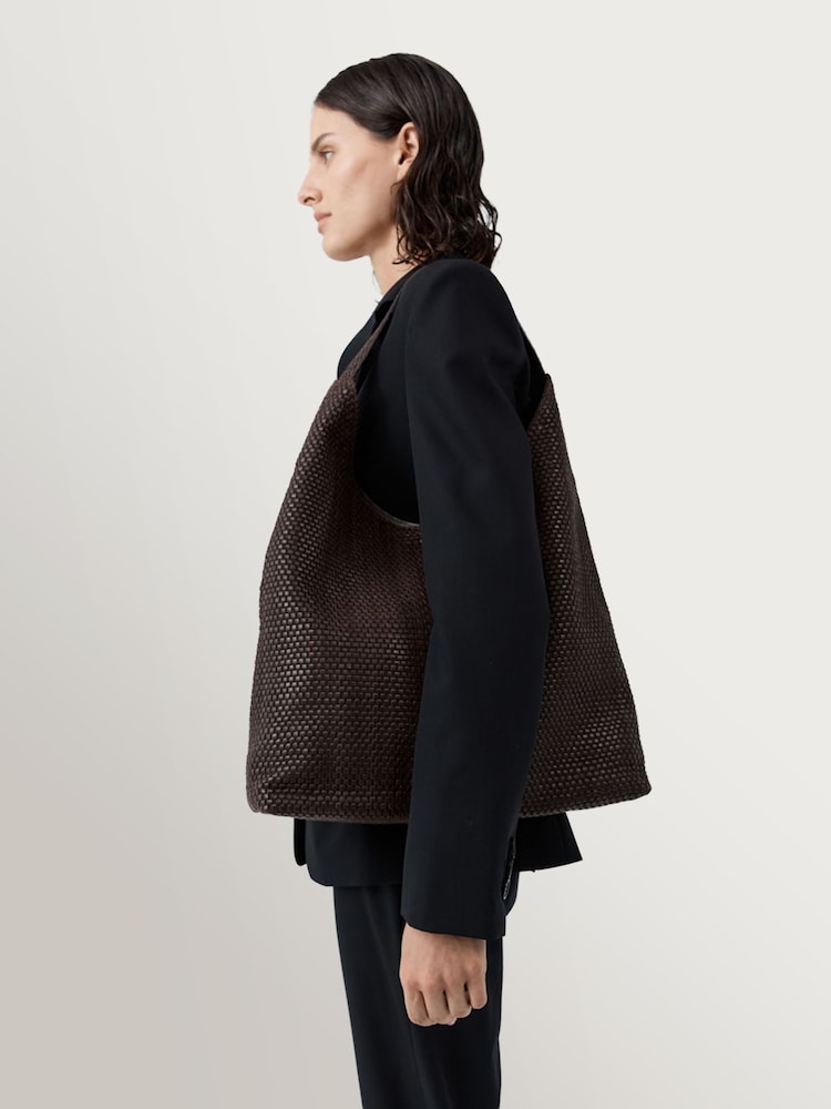 St Agni Brown Lattice Weave Large Tote - Image 4 of 4 St Agni Brown Lattice Weave Large Tote - Image 4 of 4