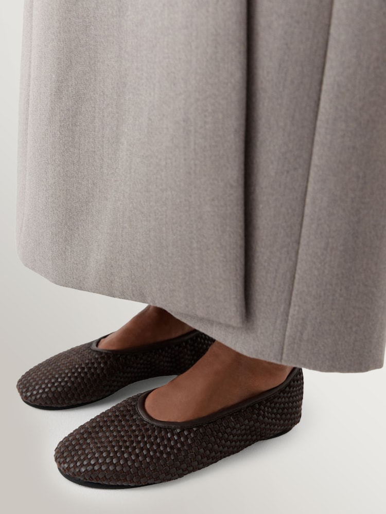 St Agni Brown Lattice Weave Ballet Flats - Image 3 of 3 St Agni Brown Lattice Weave Ballet Flats - Image 3 of 3