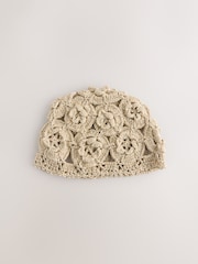 Gold Sparkle Crochet Knitted Hat - Image 1 of 3