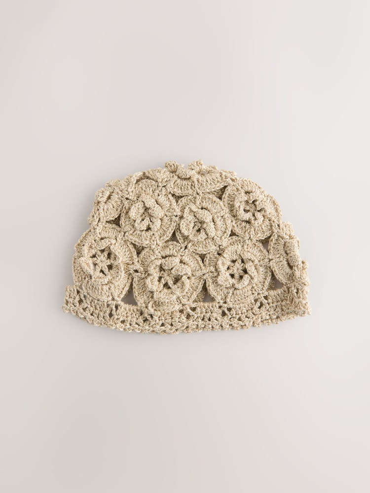 Gold Sparkle Crochet Knitted Hat - Image 1 of 3