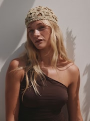 Gold Sparkle Crochet Knitted Hat - Image 4 of 7