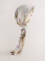 Ecru Floral Pre Tied Headscarf - Image 1 of 4