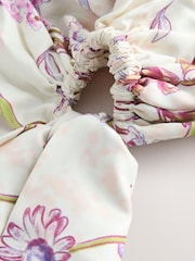 Ecru Floral Pre Tied Headscarf - Image 3 of 4