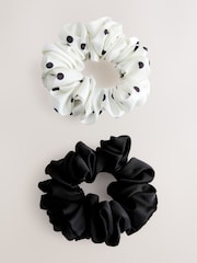 Black/White Polka Dot Oversized Scrunchies 2 Pack - Image 1 of 3