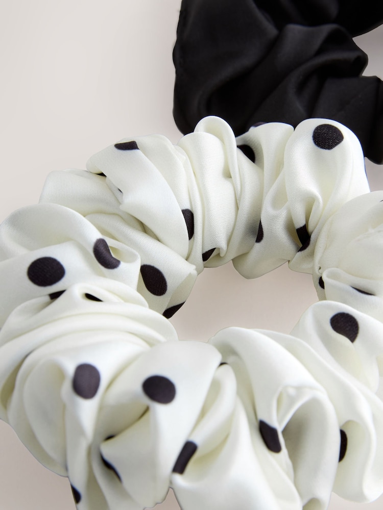 Black/White Polka Dot Oversized Scrunchies 2 Pack - Image 3 of 3