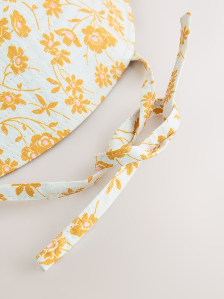 Orange Floral Oversized Bucket Hat - Image 2 of 3