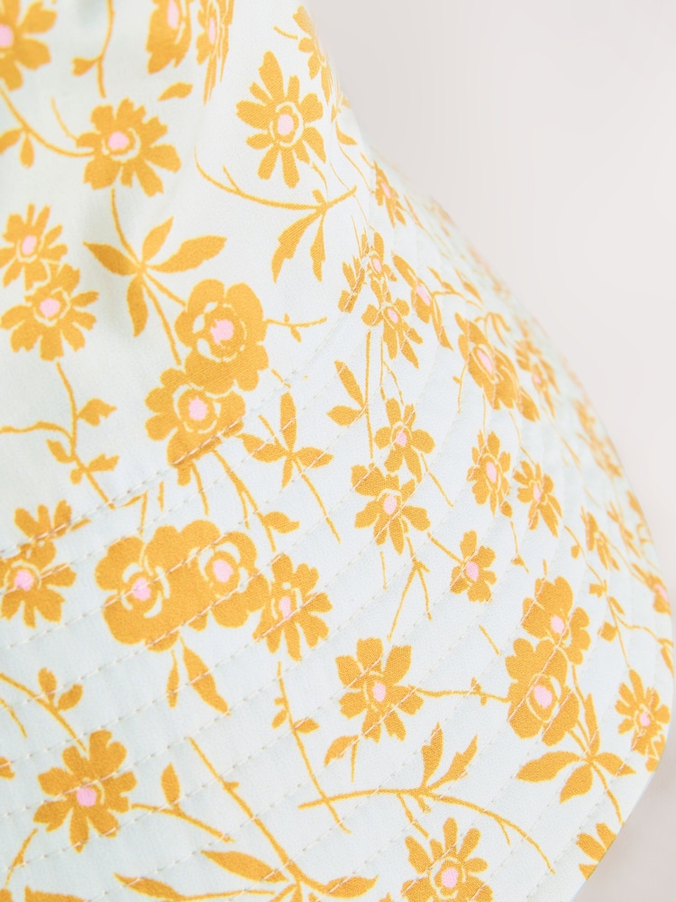 Orange Floral Oversized Bucket Hat - Image 3 of 3